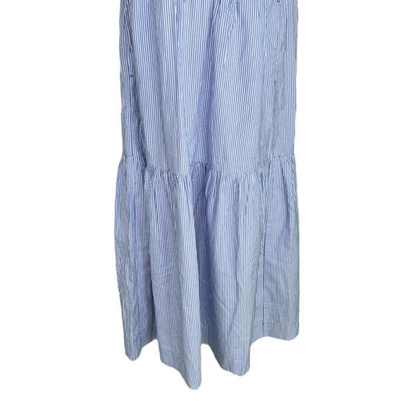 Everlane The Tiered Blue & White Striped Poplin Sleeveless Maxi Dress - XS - Picture 8 of 16